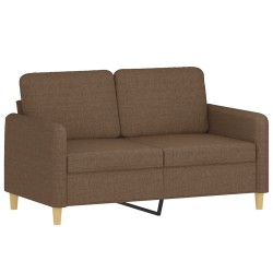 Canapé 2 places avec oreillers décoratifs marron 120 cm tissu 