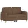 Canapé 2 places avec oreillers décoratifs marron 120 cm tissu 