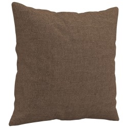 Canapé 2 places avec oreillers décoratifs marron 120 cm tissu 
