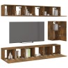 Ensemble de meubles TV 7 pcs Chêne fumé Bois d'ingénierie 