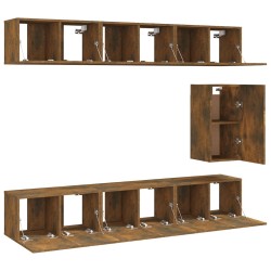 Ensemble de meubles TV 7 pcs Chêne fumé Bois d'ingénierie 