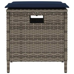 Ensemble à manger de jardin 5 pcs coussins gris résine tressée 