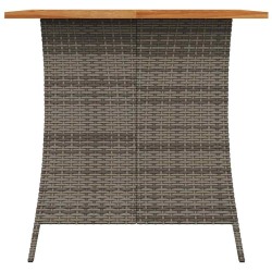 Ensemble à manger de jardin 5 pcs coussins gris résine tressée 