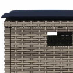 Ensemble à manger de jardin 5 pcs coussins gris résine tressée 