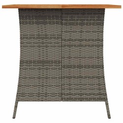 Ensemble à manger de jardin 5 pcs coussins gris résine tressée 