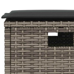 Ensemble à manger de jardin 5 pcs coussins gris résine tressée 