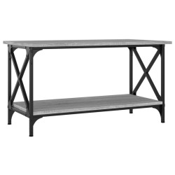 Table basse Sonoma gris 80x45x45 cm Bois d'ingénierie et fer 