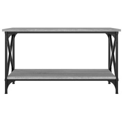 Table basse Sonoma gris 80x45x45 cm Bois d'ingénierie et fer 