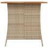 Ensemble à manger de jardin avec coussins 5pcs Beige poly rotin 