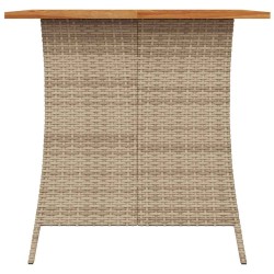 Ensemble à manger de jardin avec coussins 5pcs Beige poly rotin 