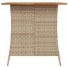 Ensemble à manger de jardin avec coussins 5pcs Beige poly rotin 