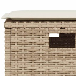 Ensemble à manger de jardin avec coussins 5pcs Beige poly rotin 