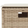 Ensemble à manger de jardin avec coussins 5pcs Beige poly rotin 
