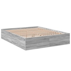 Cadre de lit sans matelas sonoma gris 150x200 cm 