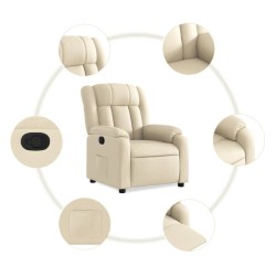 Fauteuil inclinable Crème Tissu 