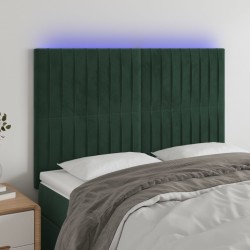 Tête de lit à LED Vert foncé 144x5x118/128 cm Velours 