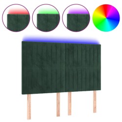 Tête de lit à LED Vert foncé 144x5x118/128 cm Velours 