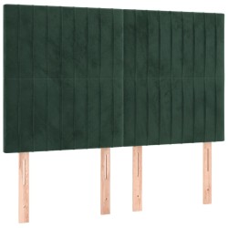 Tête de lit à LED Vert foncé 144x5x118/128 cm Velours 