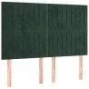 Tête de lit à LED Vert foncé 144x5x118/128 cm Velours 