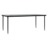 Table à dîner de jardin Noir 200x100x74cm Acier et verre trempé 