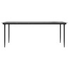 Table à dîner de jardin Noir 200x100x74cm Acier et verre trempé 