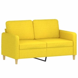 Canapé 2 places avec oreillers jaune clair 120 cm tissu 