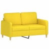 Canapé 2 places avec oreillers jaune clair 120 cm tissu 