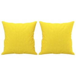 Canapé 2 places avec oreillers jaune clair 120 cm tissu 