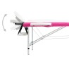Table de massage pliable 2 zones Aluminium Blanc et rose 
