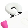 Table de massage pliable 2 zones Aluminium Blanc et rose 
