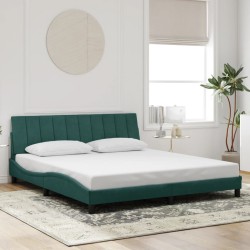Cadre de lit sans matelas vert foncé 180x200 cm velours 