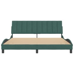 Cadre de lit sans matelas vert foncé 180x200 cm velours 