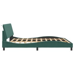 Cadre de lit sans matelas vert foncé 180x200 cm velours 