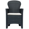 Ensemble de bistro 3 pcs Plastique Anthracite Aspect de rotin 