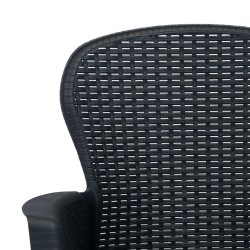 Ensemble de bistro 3 pcs Plastique Anthracite Aspect de rotin 