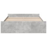 Cadre de lit avec tiroirs sans matelas gris béton 150x200 cm 
