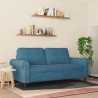 Canapé à 2 places Bleu 140 cm Velours 