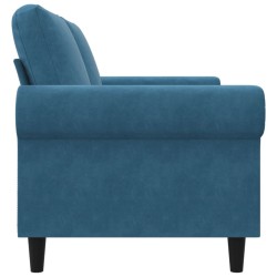 Canapé à 2 places Bleu 140 cm Velours 