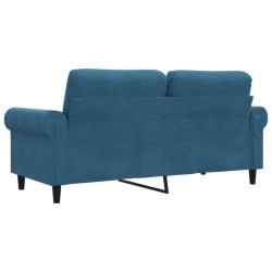 Canapé à 2 places Bleu 140 cm Velours 