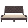 Cadre de lit avec LED sans matelas marron foncé 140x200cm tissu 