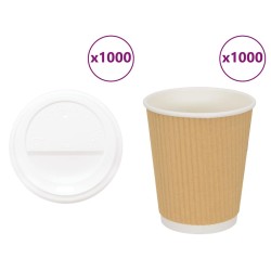 Tasses à café en papier avec couvercles 1000 pcs 8oz 200ml 