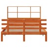 Lit bibliothèque sans matelas cire marron 120x200 cm pin massif 