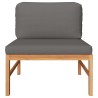 Salon de jardin 2 pcs avec coussins gris foncé Bois de teck 