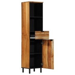 Armoire de salle de bain 38x33x160 cm en bois d'acacia massif 