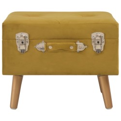 Tabourets de rangement lot de 3 Jaune moutarde Velours 