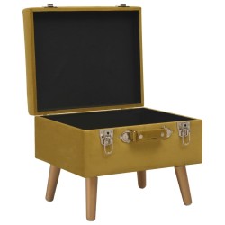 Tabourets de rangement lot de 3 Jaune moutarde Velours 
