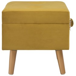 Tabourets de rangement lot de 3 Jaune moutarde Velours 