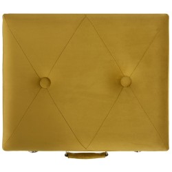 Tabourets de rangement lot de 3 Jaune moutarde Velours 