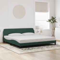 Cadre de lit sans matelas vert foncé 200x200 cm velours 