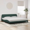 Cadre de lit sans matelas vert foncé 200x200 cm velours 